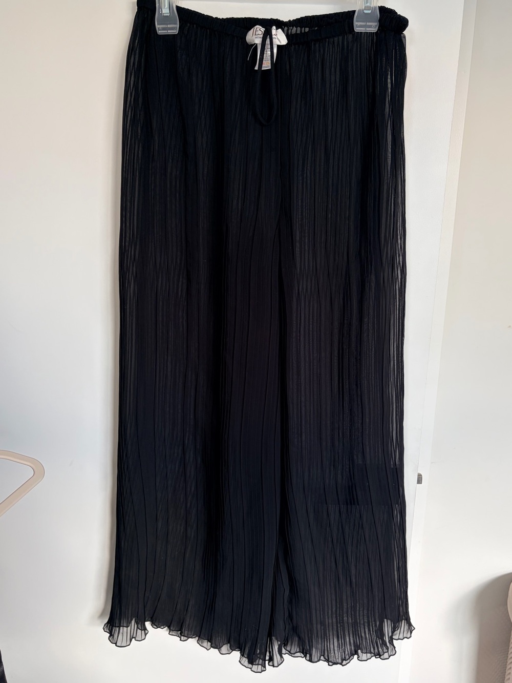 Vintage Y2K Jessica Sheer Crinkle Wide Leg Pants Resortwear Cover-Up Euro Summer